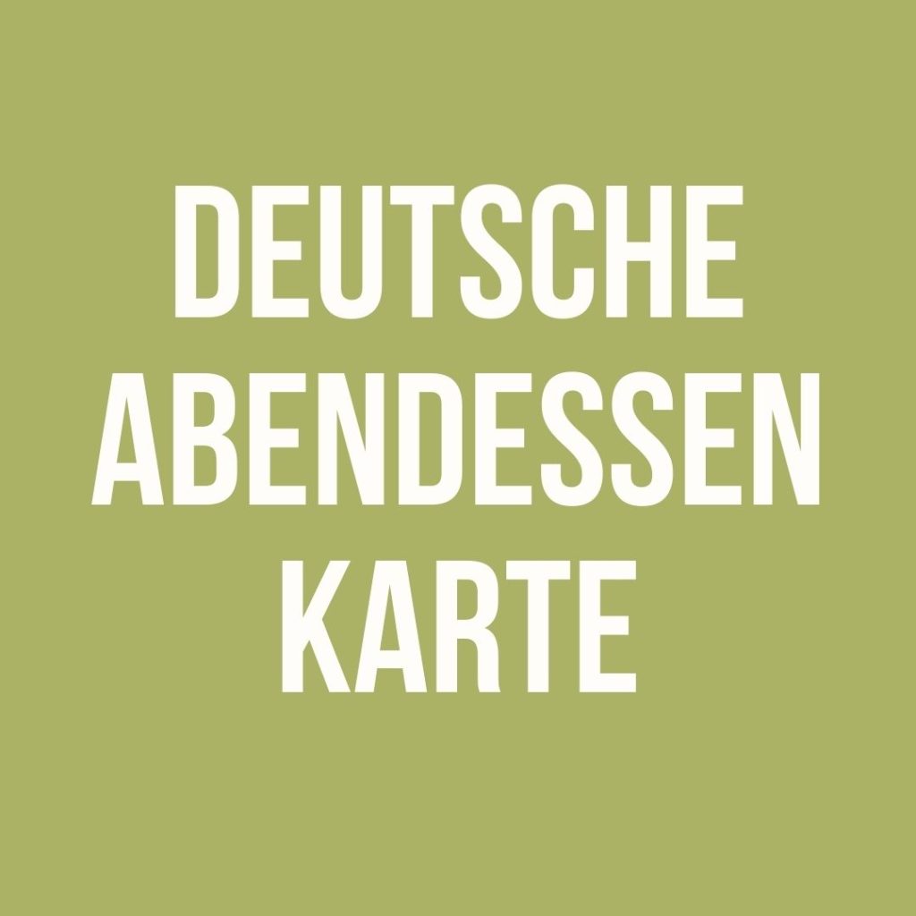 Deutsche Abendessen Karte