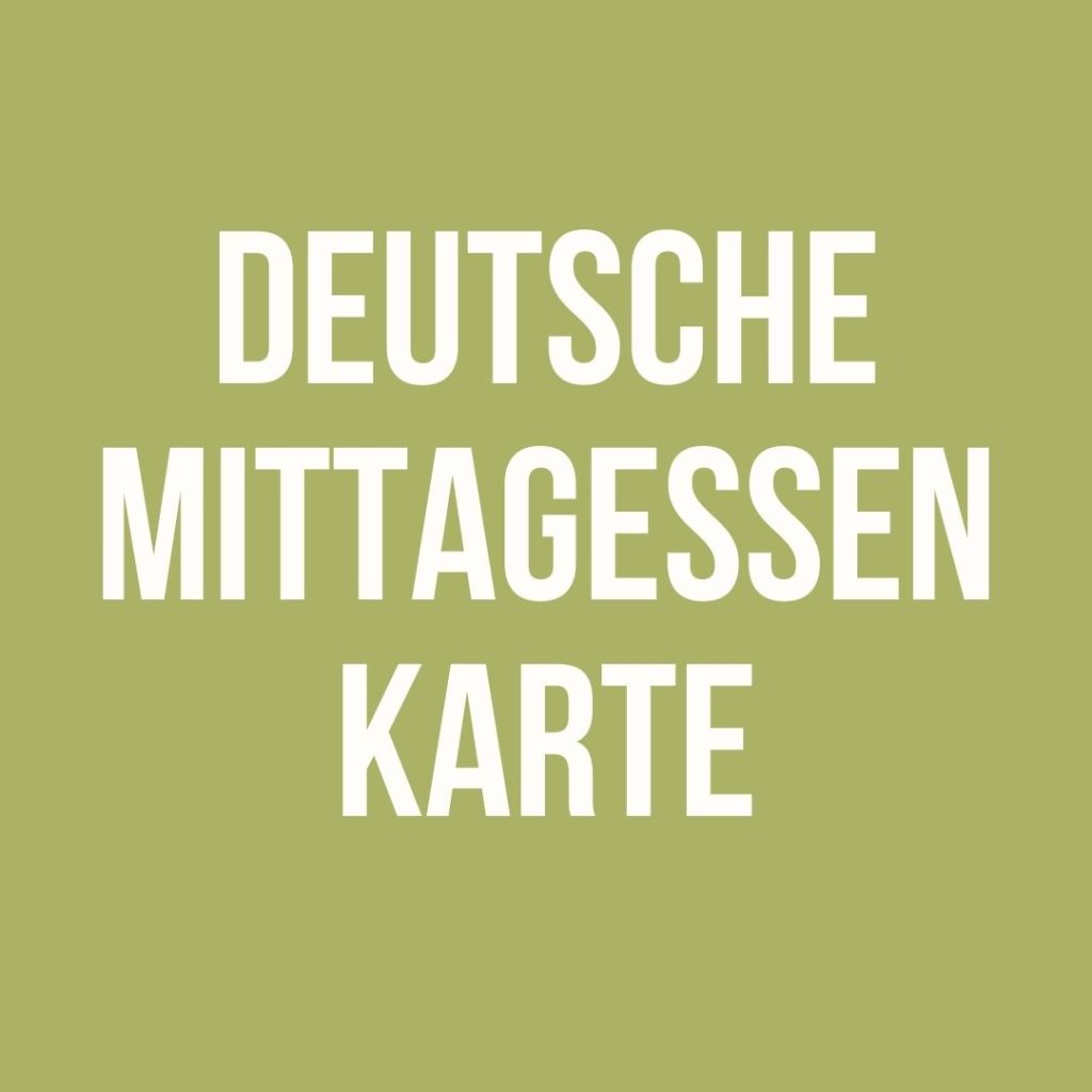 Deutsche Mittagessen Karte